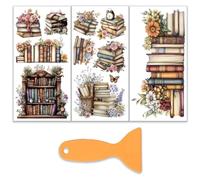 OLYCRAFT Juego de 3 adhesivos para muebles y manualidades, 15 x 30 cm, calcomanías de transferencia para muebles, calcomanías de transferencia con 1 rascador para muebles de madera, decoración del