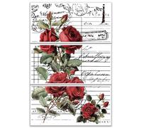 OLYCRAFT Juego de 3 adhesivos para muebles y manualidades, 30 x 15 cm, calcomanías para muebles, diseño de flores, calcomanías de transferencia para muebles de madera, decoración del hogar