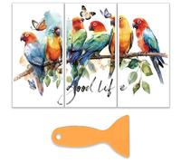 OLYCRAFT Juego de 3 láminas de transferencia de loros para frotar para muebles y manualidades, 15 x 30 cm, mariposas grandes, pegatinas para muebles, pegatinas de transferencia para frotar con 1