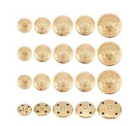 OLYCRAFT - Juego de botones de metal (50 unidades, emblema, botones de vástago vintage, 15 mm, 18 mm, 23 mm, 25 mm, 30 mm), color dorado