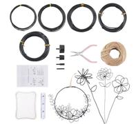 OLYCRAFT Kranz Bastelset DIY Drahtkränze Bastelzubehör 5 Größen Runder Aluminium Basteldraht Kreative Handgemachte Bastelzubehör für Außenbereich Veranda Hochzeit Feiertag Zuhause Wand Tür Deko