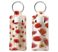 OLYCRAFT - Llavero para lápiz labial, diseño de boho con bálsamo de labios elástico de tela de buceo o llavero, lápiz labial portátil, bolsas, fucsia, Fuchsia