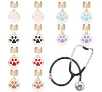 OLYCRAFT - Lote de 12 encantos de estetoscopio (aleación de estetoscopios), diseño de estetoscopio, amuletos de etiqueta, accesorios de médico, enfermera, asistente médico, Esmalte