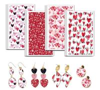OLYCRAFT Love papel de transferencia de arcilla 4 diseño 24 piezas papel de transferencia para polímero rosa forma arcilla polimérica pequeña calcomanía arcillas pendientes fabricación de joyas