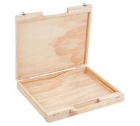 OLYCRAFT Maletín de madera para manualidades, 30,2 x 27 x 4,3 cm, caja de madera grande con asa, cajas de almacenamiento rectangulares de madera con asas, cajas de madera sin tratar para manualidades
