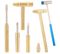 OLYCRAFT Mini martillo multifunción 6 en 1 con mini martillo de acero inoxidable de hierro con destornillador, herramientas de mano, martillo multifuncional para reparar relojes, joyas, comer nueces