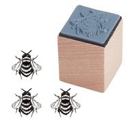 OLYCRAFT Sello de goma de madera con forma de abeja, sello artesanal de madera, 2,5 x 2,5 x 3 cm, mini sellos de goma para manualidades, diarios, álbumes, álbumes de recortes, creación de tarjetas