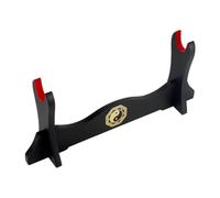 OLYCRAFT Soporte de madera para espada Katana con patrón taichi, soporte de exhibición de espadas samurái, soporte de exhibición de espadas negras con borde rojo para Katana Wakizashi y Tanto, 1 nivel