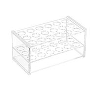 OLYCRAFT Soporte de tubo de ensayo acrílico transparente de 18 enchufes, soporte de tubo de centrífuga, soporte de exhibición de laboratorio 17mm de diámetro para tubos de ensayo
