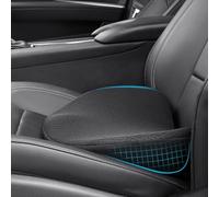 OLYDON Cojín de asiento de coche para conducir, espuma viscoelástica cómoda para asiento del conductor del automóvil, soporte de espalda y alivio del dolor, accesorios de viaje para viajes largos