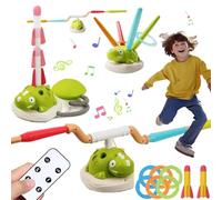 OLYGEE 3 in 1 Dinosaur Rocket Launcher - Dinosaur Rocket Launcher for Kids for Kids Age 4-8 Indoor & Outdoor Sports Toys with Remote Control Active Outside Toy Gift