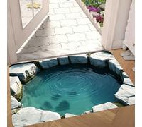 OLYGEE 3D Optical Illusion Vortex Hole Rug | Scary Bottomless Hole Design Mat | Non-Slip, Best for Living Room, Entrance & Pet Game (G,15.75 * 23.62in)