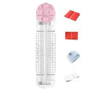 OLYGEE 4 in 1 Multi-Function Paper Trimmer, 4 in 1 Paper Cutter, with Straight, Wavy, Perforation and Crease Blade, for A4/Photo/Card, for Daily Manual and Office Use (Pink)