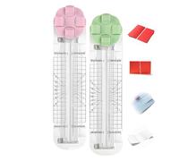 OLYGEE 4 in 1 Multi-Function Paper Trimmer, 4 in 1 Paper Cutter, with Straight, Wavy, Perforation and Crease Blade, for A4/Photo/Card, for Daily Manual and Office Use (2pcs*E)