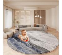 OLYGEE 55" Thick Baby Play Mat, 1.2" Cushioned Velvet Surface, High-Density Foam with Non-Slip Bottom - Soft & Safe Floor Mat for Infants, Toddlers, Tummy Time & Playpen Use (Style-G,24")