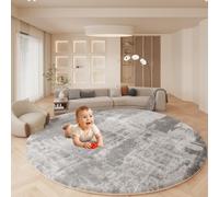 OLYGEE 55" Thick Baby Play Mat, 1.2" Cushioned Velvet Surface, High-Density Foam with Non-Slip Bottom - Soft & Safe Floor Mat for Infants, Toddlers, Tummy Time & Playpen Use (Style-A,55")