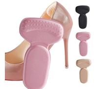 OLYGEE Anti Slip Heel Liners Heel Grips for Loose Shoes Cushion Pads for Women Men, Shoe Fillers for Too Big Shoes, Stop Heel Slip and Blister Pain Relief (Pink,4pcs)