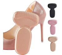 OLYGEE Anti Slip Heel Liners Heel Grips for Loose Shoes Cushion Pads for Women Men, Shoe Fillers for Too Big Shoes, Stop Heel Slip and Blister Pain Relief (Khaki,4pcs)