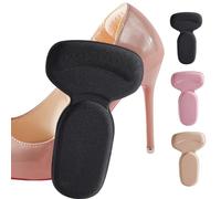 OLYGEE Anti Slip Heel Liners Heel Grips for Loose Shoes Cushion Pads for Women Men, Shoe Fillers for Too Big Shoes, Stop Heel Slip and Blister Pain Relief (Black,4pcs)