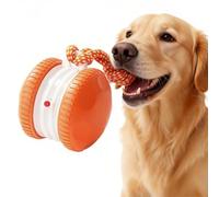 OLYGEE Automatic Rolling Dog Toy with Random Motion & Light, Interactive Mental Stimulation for Small Dogs - Boredom Relief & Fun Play, Interactive Dog Toys for Small Dogs (Orange)