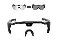 OLYGEE Baseball Glasses with Camera, Baseball Recording Glasses, Smart Glass Men Women Sunglasses Cameras and Audio Video Action (Transparent to Black)