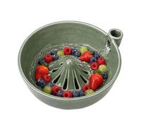 OLYGEE Berry Washing Bowl, Ceramic Fruit Bowl with Drain Holes (#C)