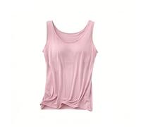 OLYGEE Built In Bra Tank Tops for Women Sleeveless Wide Strap Casual Basic Shirts Soft Stretchy Yoga Workout Top (E,3XL)