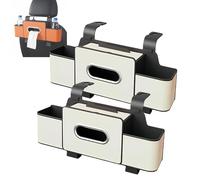 OLYGEE Car Organizers and Storage Box Behind Seat, Car Organizer Back Seat With Multiple Pockets, Hanging Car Seat Storage Travel Essentials, Snacks, Bottles (White,2pcs)