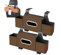 OLYGEE Car Organizers and Storage Box Behind Seat, Car Organizer Back Seat With Multiple Pockets, Hanging Car Seat Storage Travel Essentials, Snacks, Bottles (Brown,2pcs)