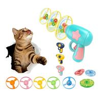 OLYGEE Cat Fetch Toy Launcher, Interactive Cat Toys with Flying Propellers for Indoor Cats, Kitten Hunting Training Fun Play - Exercise Boredom Relief Plaything (Blue)