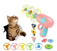 OLYGEE Cat Fetch Toy Launcher, Interactive Cat Toys with Flying Propellers for Indoor Cats, Kitten Hunting Training Fun Play - Exercise Boredom Relief Plaything (Pink)