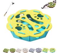 OLYGEE Cat Scratch Puzzle Enrichment Box, Cat Nail File Enrichment Box with 3 Track Balls, Unique Cats Felt Maze Toy for Mental Stimulation Scratching Exercise Hunting (H)