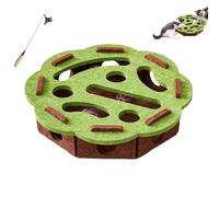 OLYGEE Cat Scratch Puzzle Enrichment Box, Cat Nail File Enrichment Box with 3 Track Balls, Unique Cats Felt Maze Toy for Mental Stimulation Scratching Exercise Hunting (A)