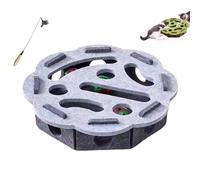 OLYGEE Cat Scratch Puzzle Enrichment Box, Cat Nail File Enrichment Box with 3 Track Balls, Unique Cats Felt Maze Toy for Mental Stimulation Scratching Exercise Hunting (F)