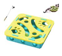 OLYGEE Cat Scratch Puzzle Enrichment Box, Cat Nail File Enrichment Box with 3 Track Balls, Unique Cats Felt Maze Toy for Mental Stimulation Scratching Exercise Hunting (G)