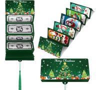 OLYGEE Christmas Money Holders-Christmas Cash Gift Envelopes Money Holder with 10 Slots for Cash for Men Women Girls Boys, Surprise Money Envelopes (C,8PCS)