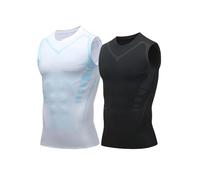 OLYGEE Compression Shirt Men Slimming Body Shaper Vest Tummy Control Workout Undershirt Gym Top (B,5x_l)