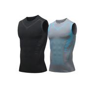 OLYGEE Compression Shirt Men Slimming Body Shaper Vest Tummy Control Workout Undershirt Gym Top (J,m)