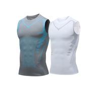 OLYGEE Compression Shirt Men Slimming Body Shaper Vest Tummy Control Workout Undershirt Gym Top (M,4x_l)
