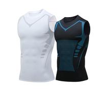 OLYGEE Compression Shirt Men Slimming Body Shaper Vest Tummy Control Workout Undershirt Gym Top (O,5x_l)