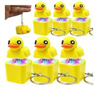 OLYGEE Croaking Frog Keychain, Rechargeable Frog Keychain with Sound and LED Lights, USB-C Fidget Toy with Keyboard Clicker Shape for Adults Teens (#C,6PCS)
