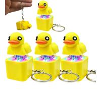 OLYGEE Croaking Frog Keychain, Rechargeable Frog Keychain with Sound and LED Lights, USB-C Fidget Toy with Keyboard Clicker Shape for Adults Teens (#C,4PCS)