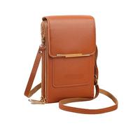 OLYGEE Crossbody Phone Wallet for Women, Touchscreen Phone Crossbody Bag with Clear Window, PU Leather Small Messenger Purse for Travel Shopping Daily Use (G)