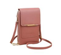 OLYGEE Crossbody Phone Wallet for Women, Touchscreen Phone Crossbody Bag with Clear Window, PU Leather Small Messenger Purse for Travel Shopping Daily Use (H)