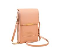 OLYGEE Crossbody Phone Wallet for Women, Touchscreen Phone Crossbody Bag with Clear Window, PU Leather Small Messenger Purse for Travel Shopping Daily Use (F)