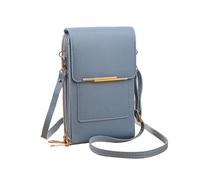 OLYGEE Crossbody Phone Wallet for Women, Touchscreen Phone Crossbody Bag with Clear Window, PU Leather Small Messenger Purse for Travel Shopping Daily Use (C)
