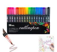 OLYGEE Dreamy Sparkle Dual-Line Contour Pen Set-Dreamy Sparkle Dual Line Marker, Double Line Outline Art Pen, Quick-Dry Ink for Drawing, Coloring & DIY Crafts (36 Colors)