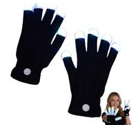 OLYGEE Finger Gloving Light Gloves, 7 Colors LED Rave Gloves for Adult Festival, Party, Cool Party Gifts (#C)