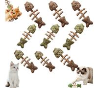 OLYGEE Fix Your Cat’s Dental Health, Dental Cat Toy, Fishbone Chew Stick with Catnip to Fix Teeth & Freshen Breath (9pcs)