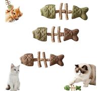 OLYGEE Fix Your Cat’s Dental Health, Dental Cat Toy, Fishbone Chew Stick with Catnip to Fix Teeth & Freshen Breath (3pcs)
